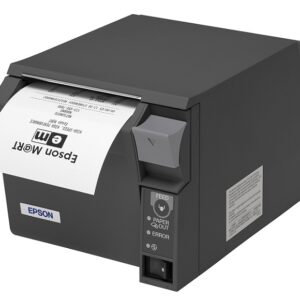 EPSON TM-T70II Dark Grey Under-Counter Compact Thermal Receipt Printer, Built-in USB & Ethernet. Power Supply Included, No Power Cable.